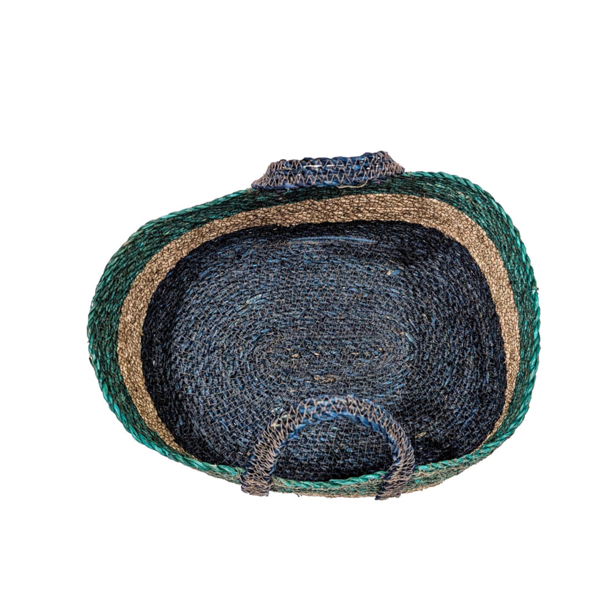 14.5" Blue Stripes Seagrass Basket by Ashland®